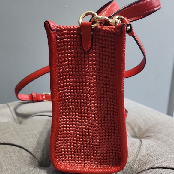 Coach Red Mini Bag with Textured Design - Picture 2 of 5